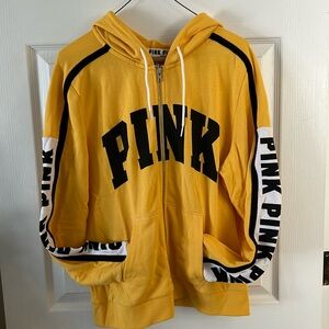 Victoria’s Secret Pink Yellow Zip-up Hoodie
